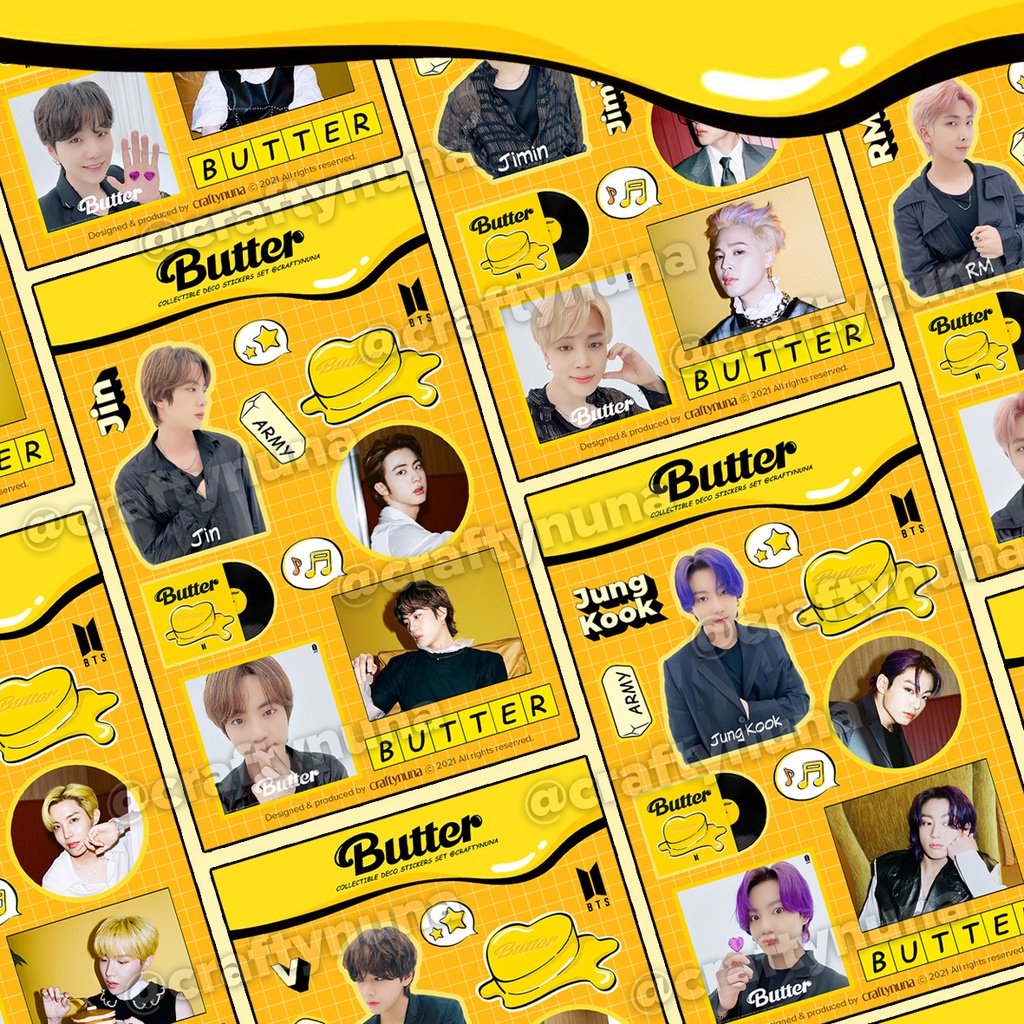 (BT-023) BTS Butter Fanmade Collectibles DIY Sticker set case hp stiker laptop deco hias journal kpop