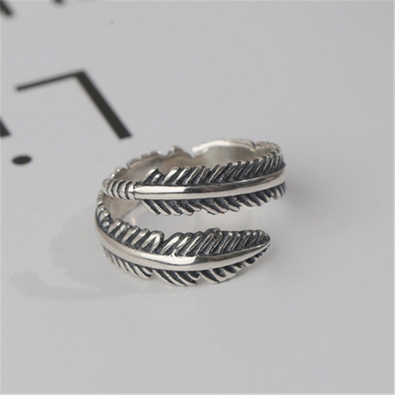 Feather Open Ring Accessories Retro Personality Korean Version