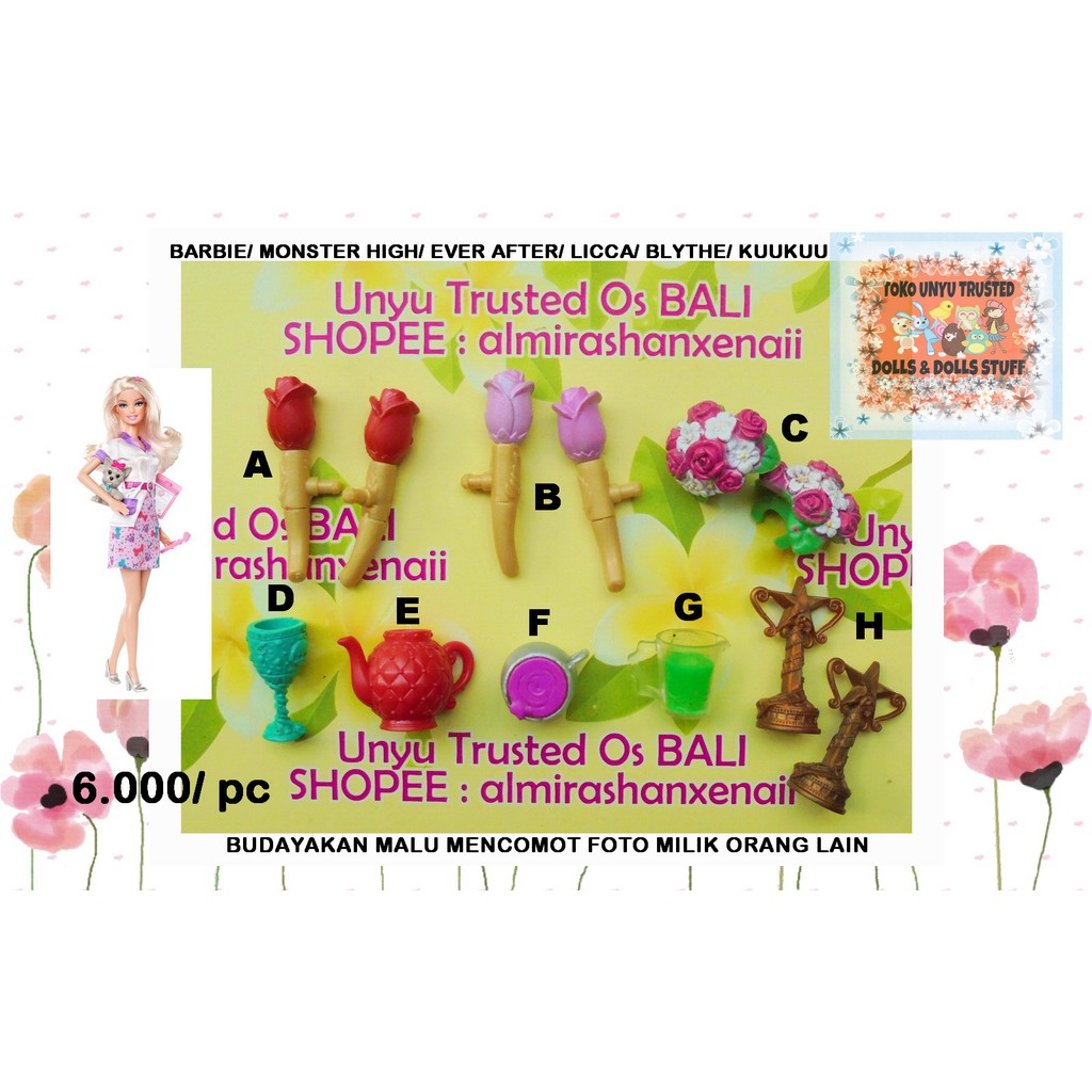 Miniatur Boneka Barbie Mattel / Barbie Doll/ Licca/ Monster High / Blythe/ Skipper (ORIGINAL)  F07