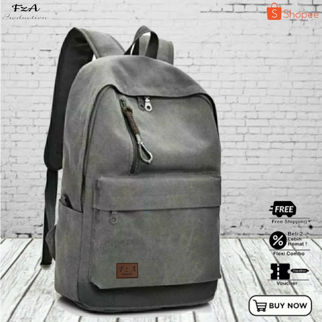 Tas Ransel Laptop Casual Pria Wanita / Tas Laptop Backpack Tas Tervel