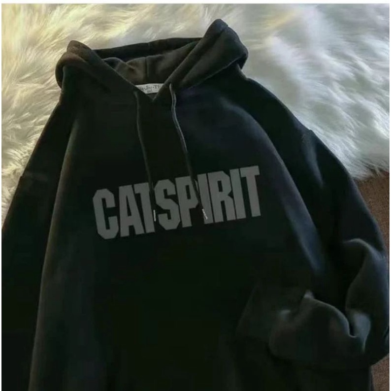 CAT SPIRIT HOODIE BAHAN FLEECE TEBAL