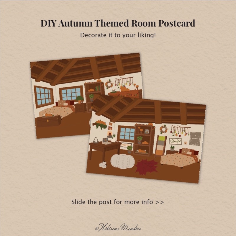 

DIY Autumn themed room postcard