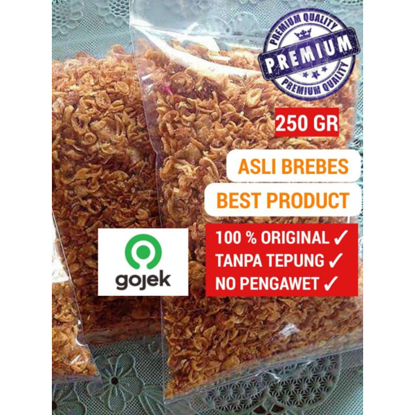 

Bawang Goreng Sumenep GRADE A dan Brebes Tanpa Tepung 250 Gr Super Kriukk , Bawang Merah Goreng /