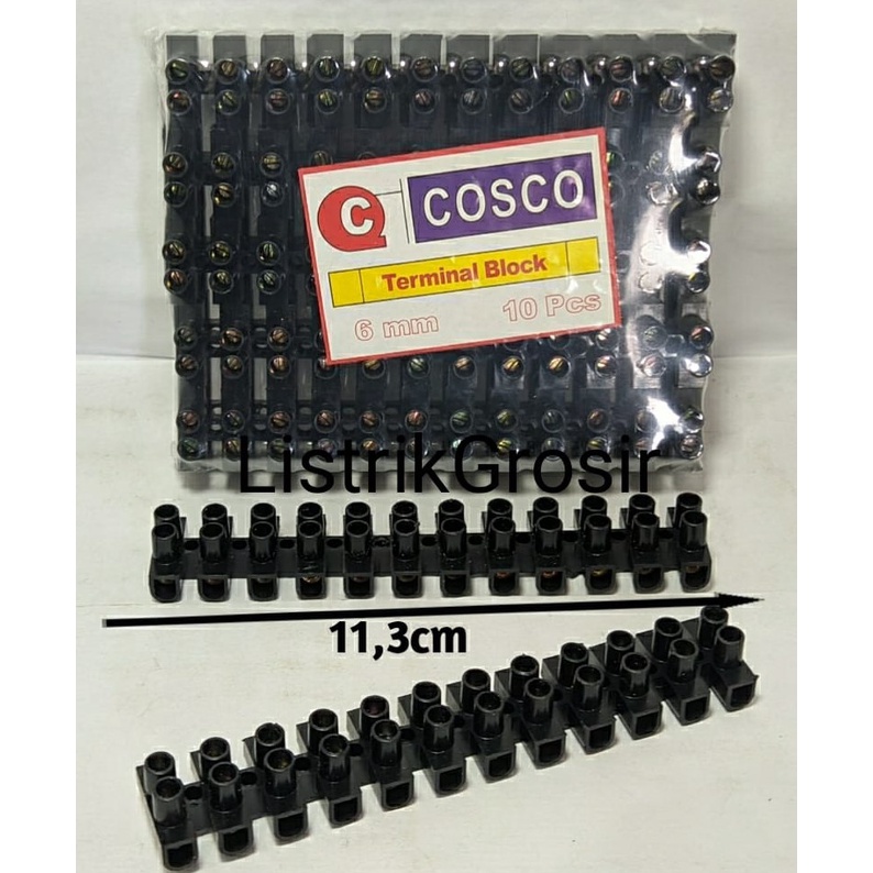 Terminal Blok Krustin 6mm 6A Ampere Hitam Terminal Block Sambungan Kabel