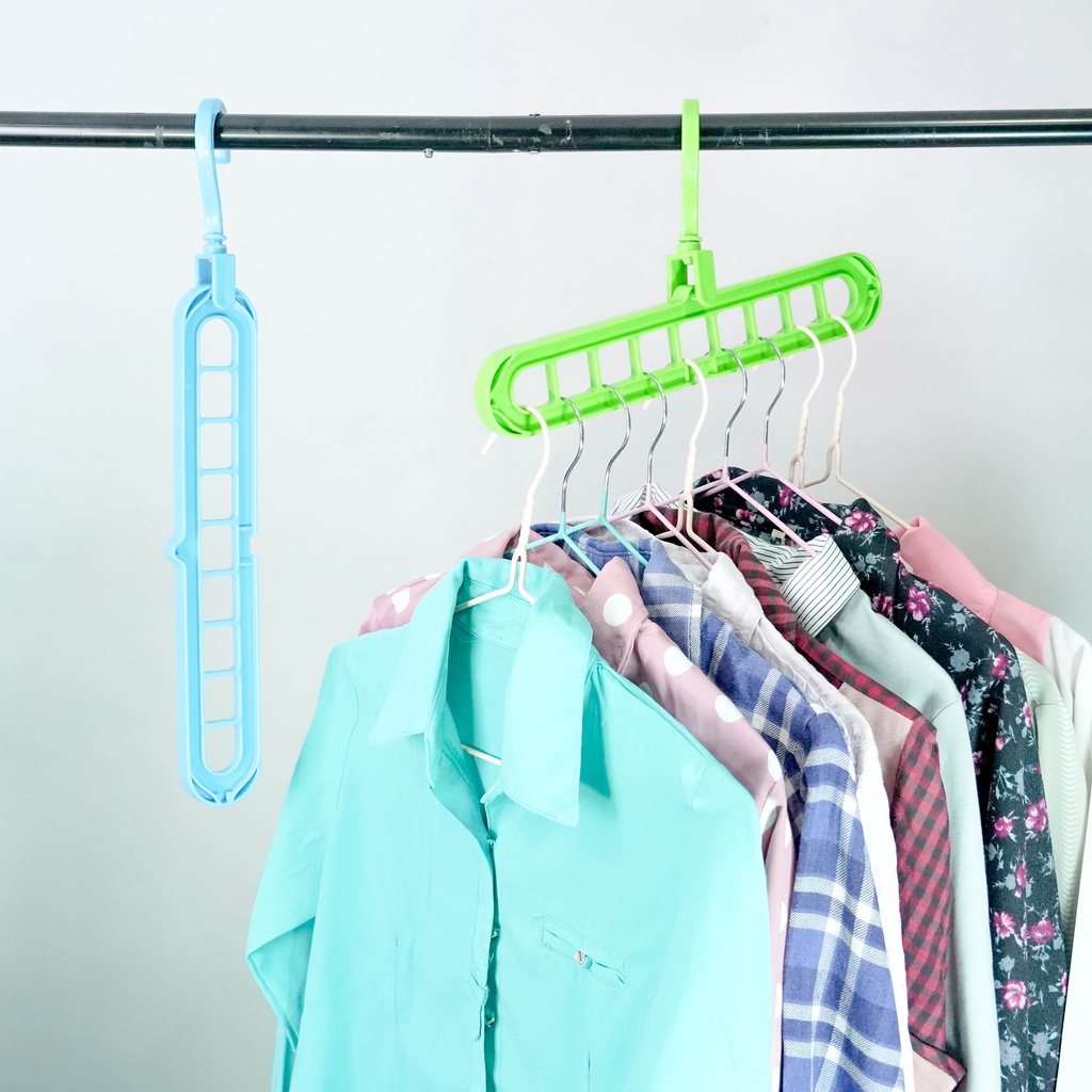 Gantungan Baju - Magic Hanger- Gantungan Baju 9 Lubang - WARNA RANDOM