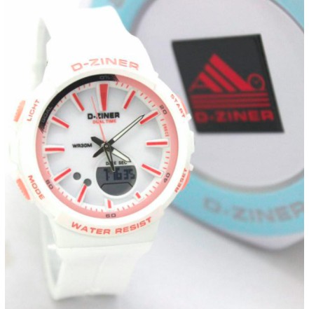 [BAJ] JAM TANGAN SPORT PRIA WANITA DUAL-TIME D-ZINER DZINER DZ-8242 ORIGINAL WATER RESSIST MURAH