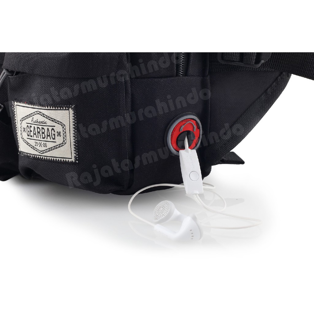 RTM - Gear Bag Authentic TWO POCKET Waistbag WITH EARPHONE HOLE -13081