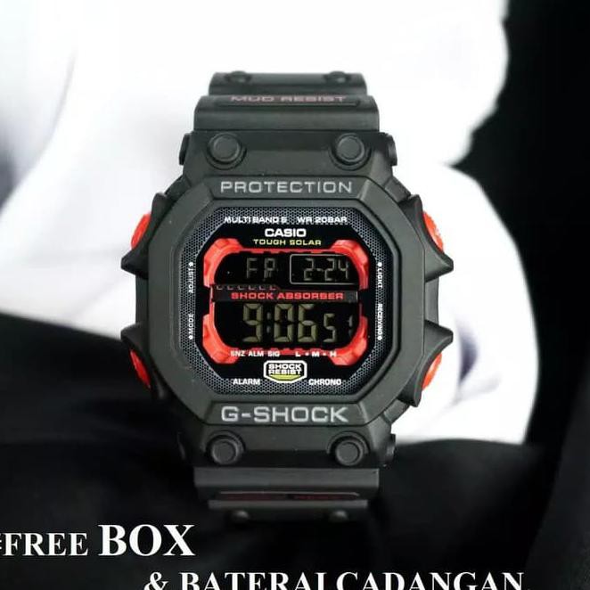 2Ui3 Jam Tangan Pria Casio G Shok Rubber Jam Tangan Cowok Keren Waterproof - List Merah Gx29