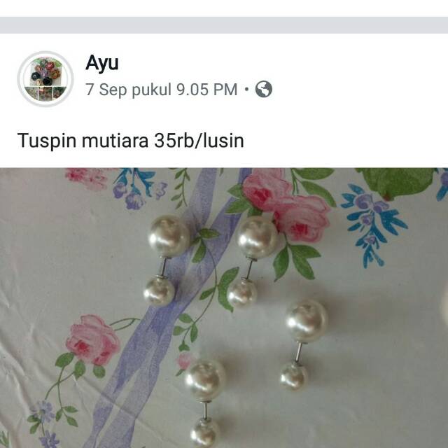 Tuspin mutiara pendek 12pcs