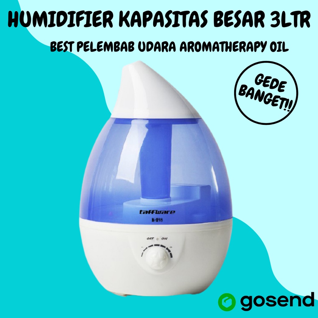 Air Humidifier Aromatherapy Oil Diffuser Pelembab Udara Kapasitas Besar 3 Liter Uap Asap Banyak
