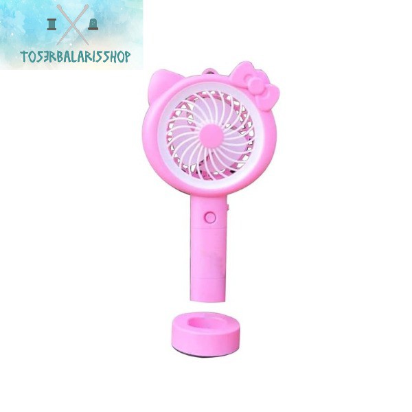 HELLO KITTY KIPAS ANGIN PORTABLE / STANDING MINI FAN LAMPU LED KARAKTER