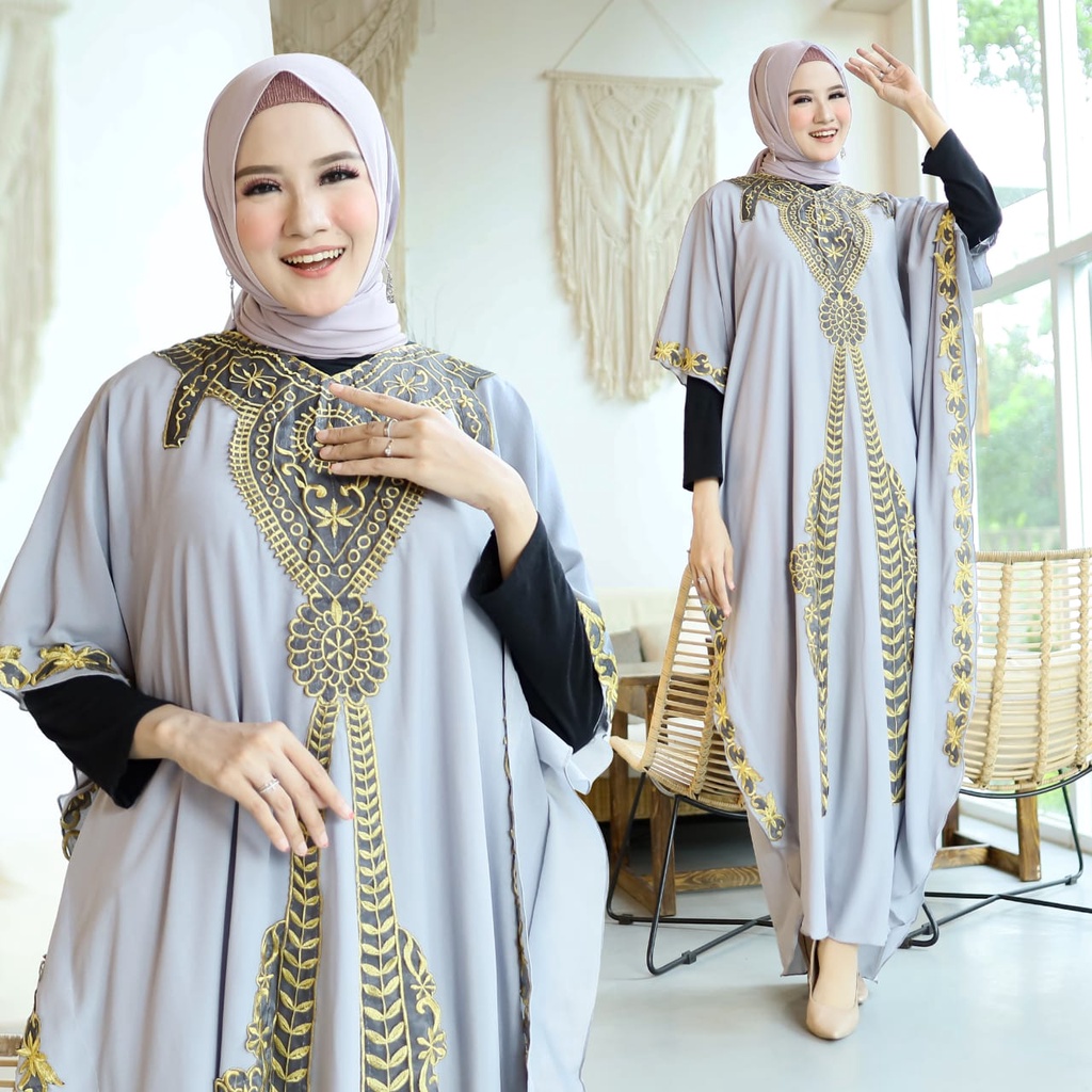 HOPYLOVY Kaftan Wanita Jumbo Ceruty Terbaru Aita / Kaftan Lebaran Muslimah