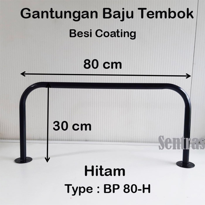 Gantungan Baju Dinding 80cm Bahan Besi