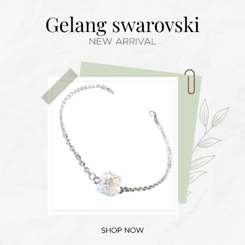 GELANG SWAROVSKI ORIGINAL AUSTRIA GELANG NURI SINARAN ANTI KARAT ANTI LUNTUR BERKILAU GELANG DEWASA DAN GELANG ANAK