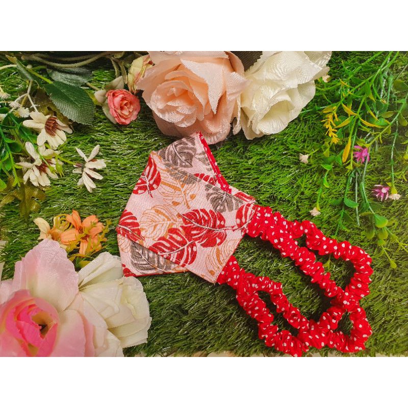 masker 3D model evo dewasa hijab serut polkadot