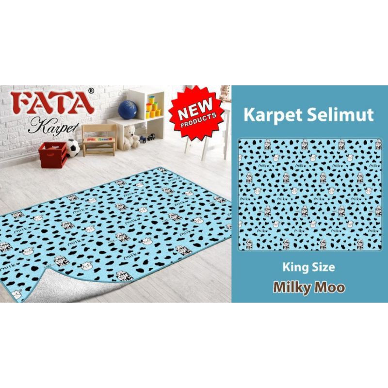 KARMUT FATA ( KARPET SELIMUT ) MOTIF MILKY MOO UK.190X190
