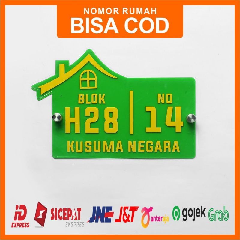 

NOMOR RUMAH / NOMER RUMAH / ACRYLIC / AKRILIK 3 LAYER BENTUK 001 / PAPAN TANDA ACRYLIC / NO RUMAH