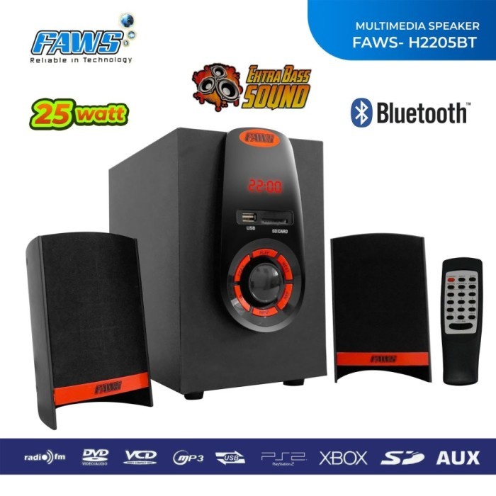 Speaker Aktif Multimedia FAWS H-2205 BT Support Blue Tooth USB Radio-