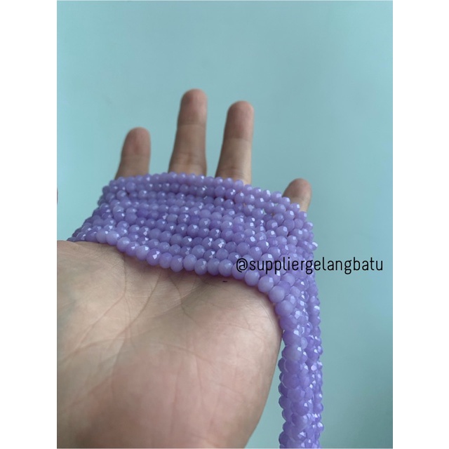 Crystal Ceko 6mm PURPLE DOFF ungu dopp manik bakpao rondele cantik