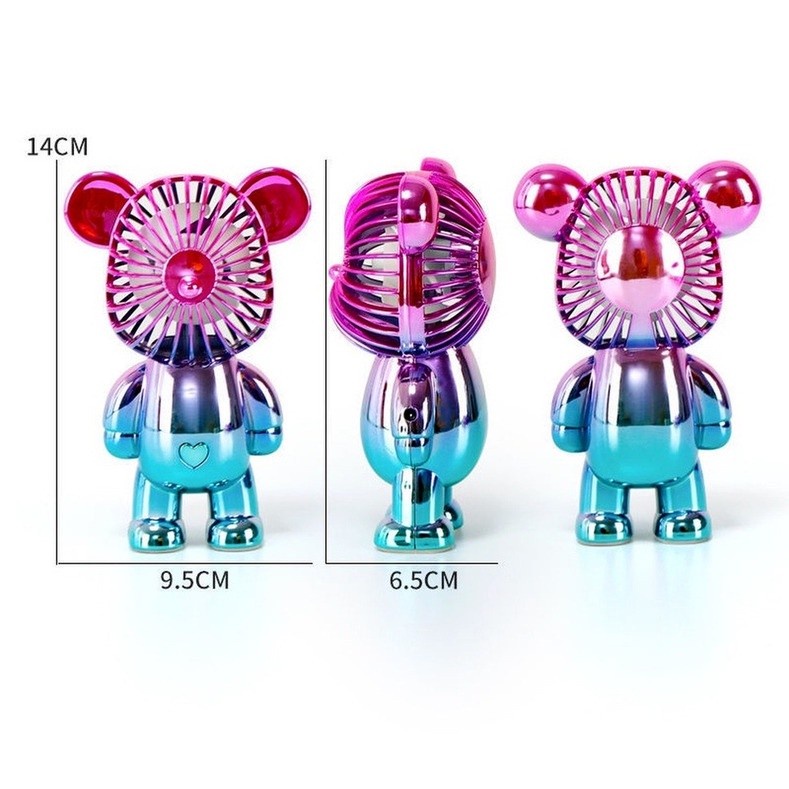 BELLA - KIPAS ANGIN GENGGAM PORTABLE 3 LEVEL GRADASI / GRADIENT BEAR FAN MICKEY