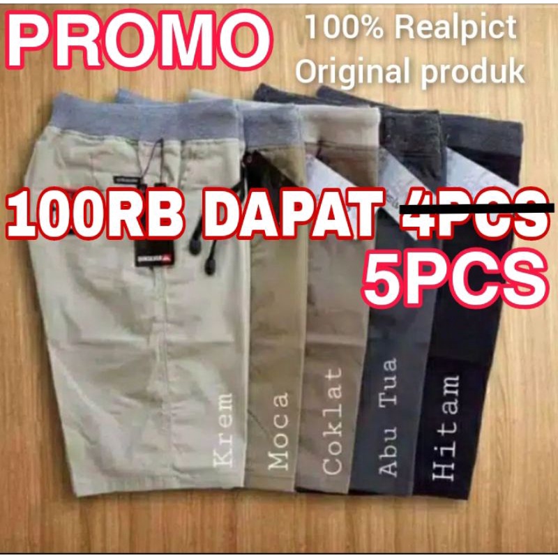 (PROMO)100RB DAPAT 5PCS CELANA PENDEK CHINOS TERBARU