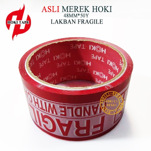 ASLI FULL MEREK HOKI LAKBAN FRAGILE 48MM*50Y JANGAN DI BANTING ISOLASI