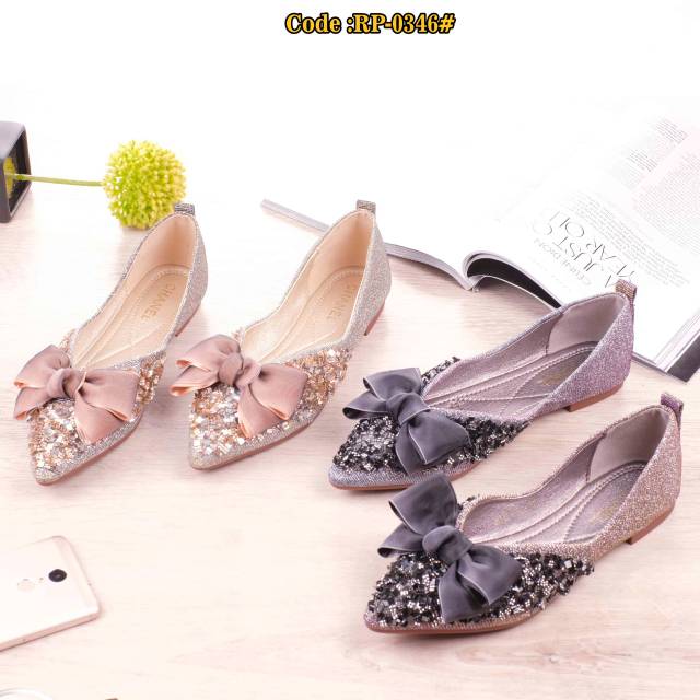 Flat Shoes Chanel Ribbon Rainbow 0346