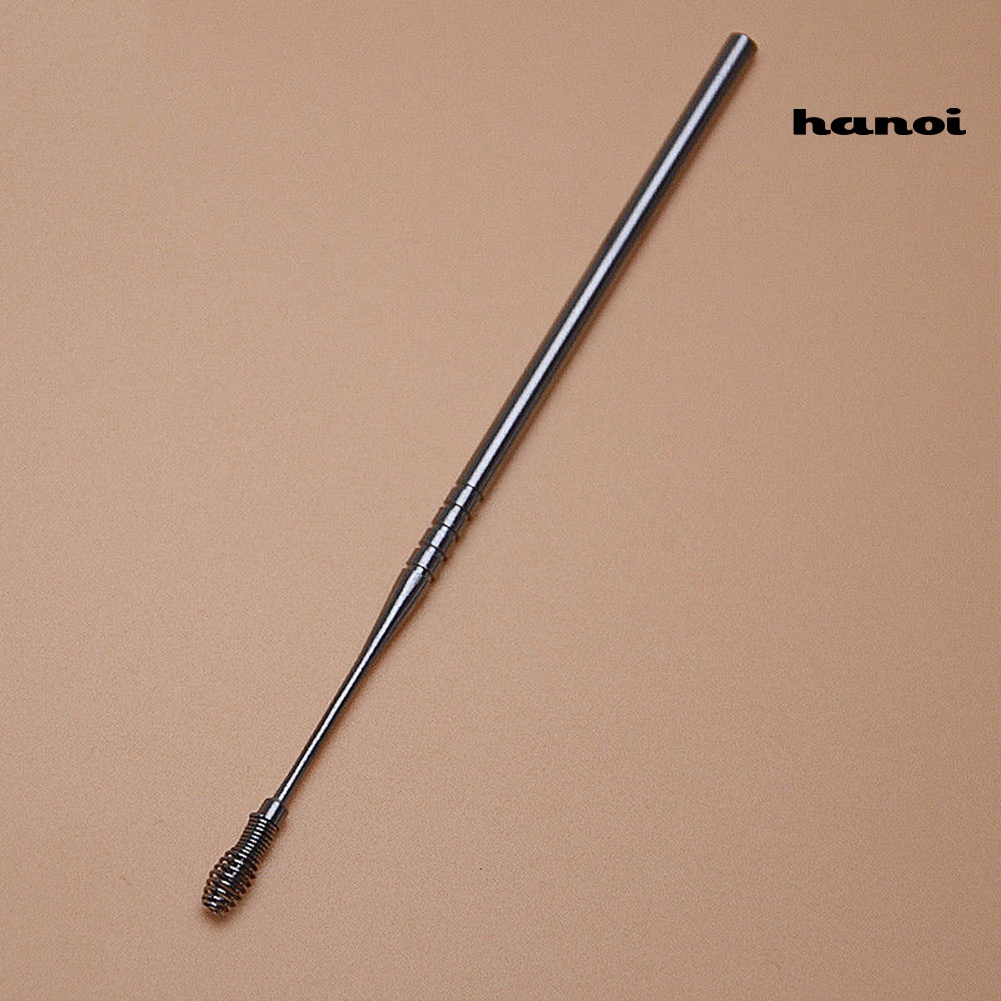 HQTM_Ear Care Tools Portable Stainless Steel Spiral Ear Pick Curette Ear Cleaner