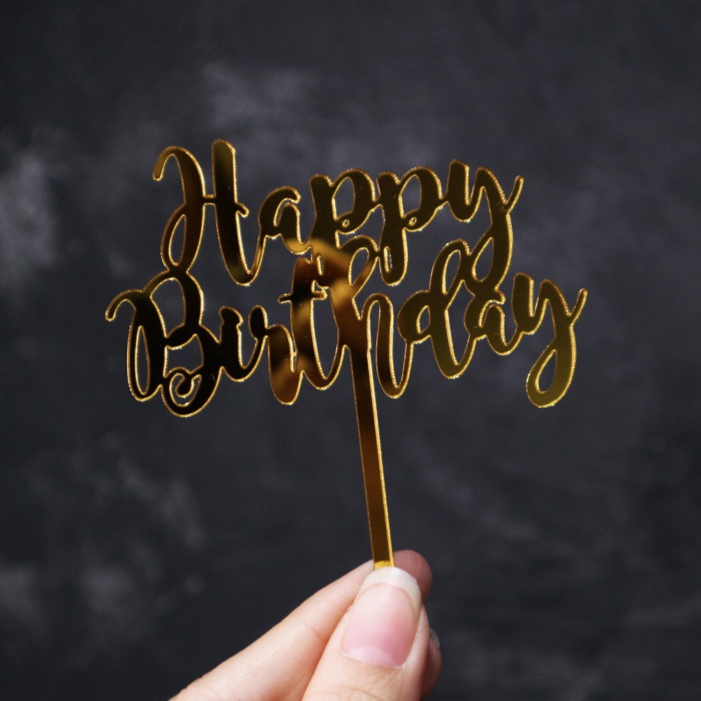 Cup Cake Topper Mini Birthday Caketopper Kue Hiasan Ulang Tahun Dekorasi Tancapan Kue Akrilik