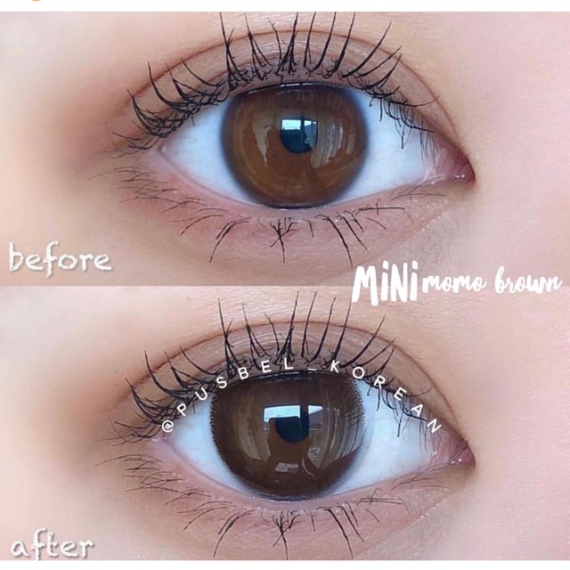 Mini momo brown &amp; black original softlens korea