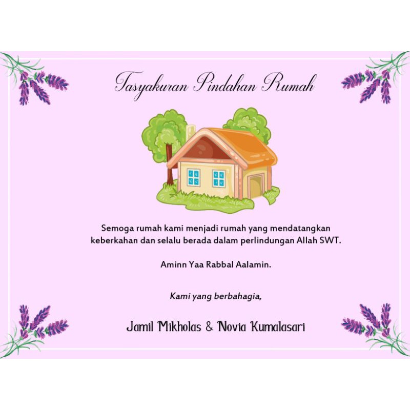 Kartu Syukuran Pindah Rumah