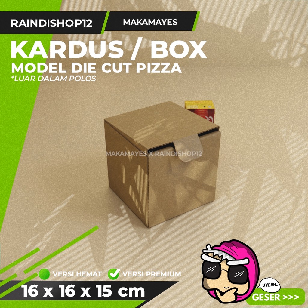

(MIN 10 PCS) BOX 16 X 16 X 15 CM KARDUS DIE CUT KOTAK KARTON KEMASAN KADO B