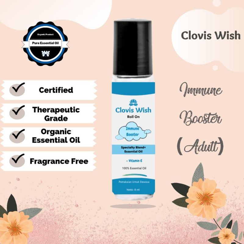 Clovis Wish Immune Booster Meningkatkan Imun Tubuh Roll On Minyak Oles Essential Dewasa