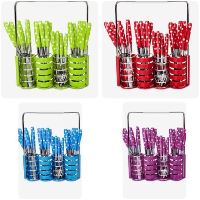 Sendok Set Polkadot Weston Peralatan Makan Dapur Rumah Tangga