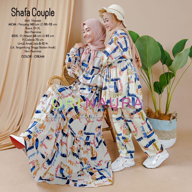 shafa set couple mom and kid setelan piayma piama ibu dan anak ori by naura