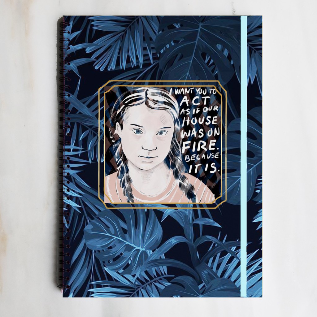 

GRETA THUNBERG CLIMATE ACTIVIST Spiral Ruled Notebook Diary Journal Office School Kuliah Buku Tulis