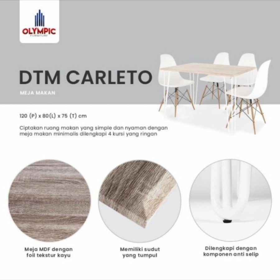 OLYMPIC DINING TABLE MEJA MAKAN KAYU MEJA MAKAN MINIMALIS DTM CARLETO