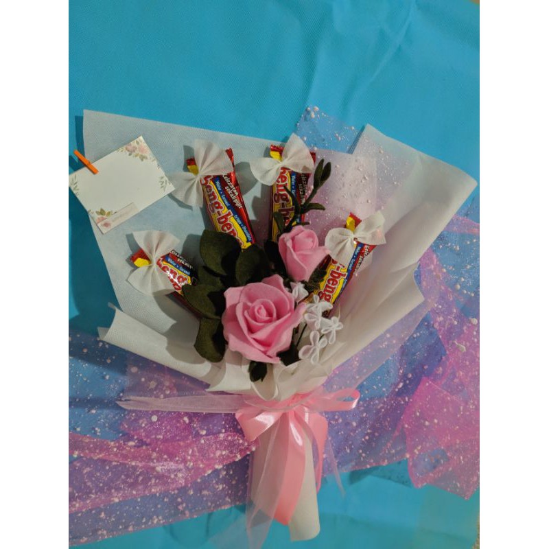 Buket Bunga Mix Jajan / Buket Bunga / Buket Jajan / Buket Wisuda