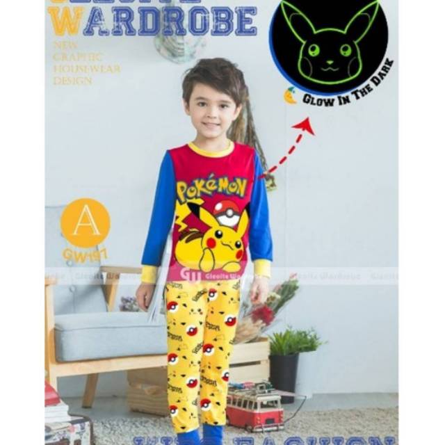 PIYAMA POKEMON RED (DETAIL GESER FOTO)