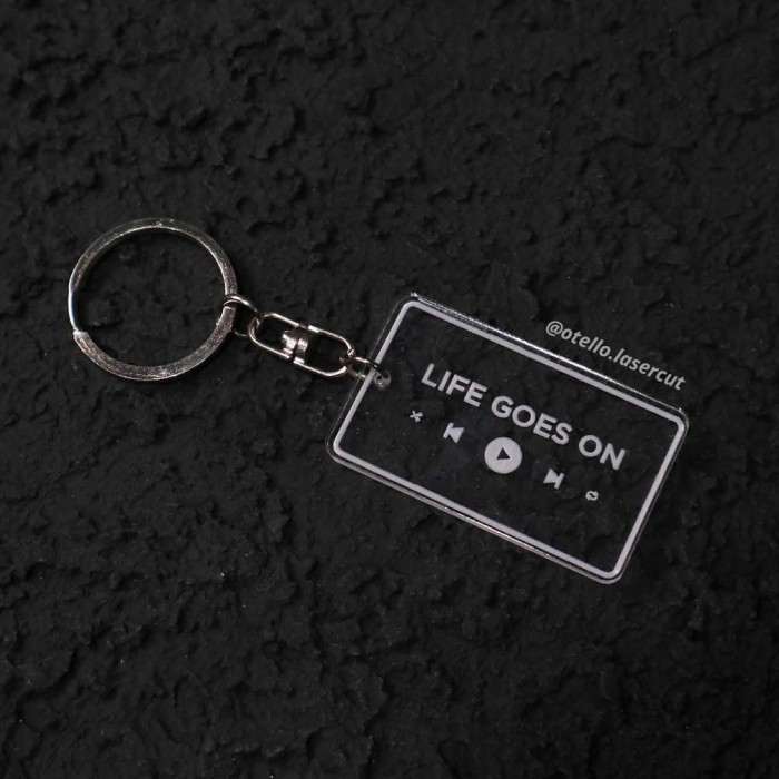 Custom Gantungan Kunci Rectangle Spotify Judul Lagu Akrilik Keychain Acrylic Musik Music