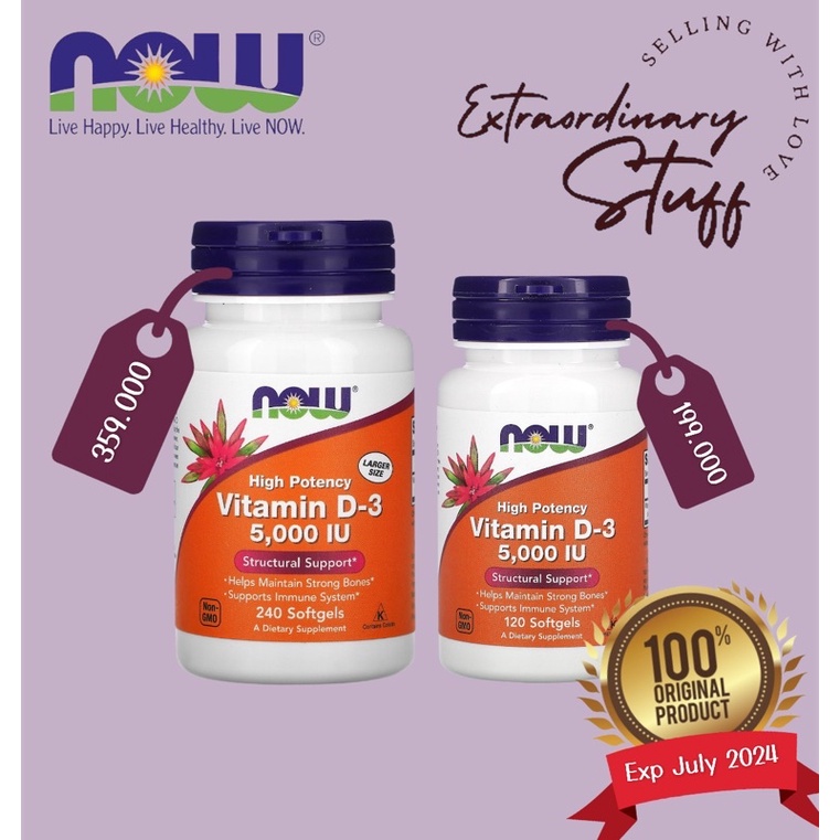 NOW FOODS VITAMIN D3 5000 IU ORIGINAL  / D-3 5000IU