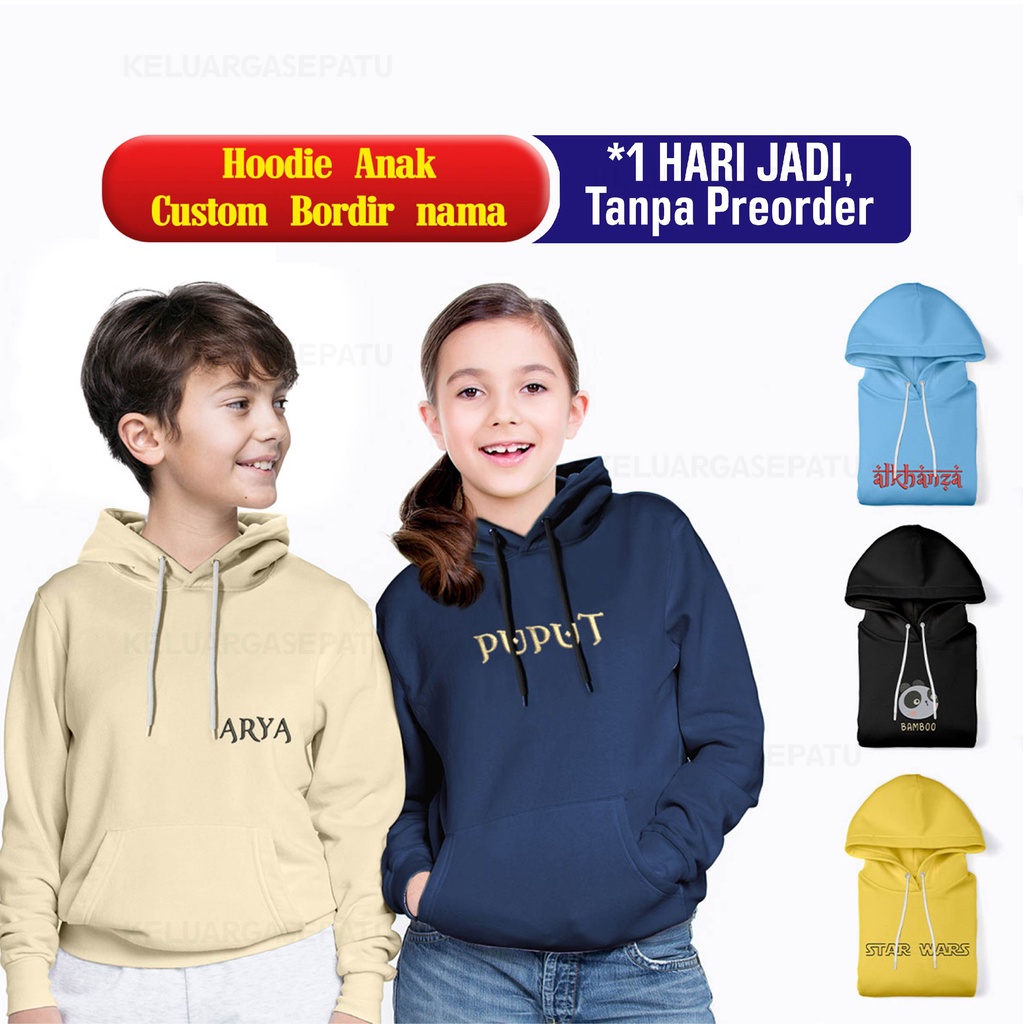 Sweater Hoodie Anak Custom Free Bordir Nama HOODIE ANAK LAKI LAKI PEREMPUAN SWEATER HOODIE BORDIR NAMA ANAK BORDIR CUSTOM NAMA ANAK MURAH