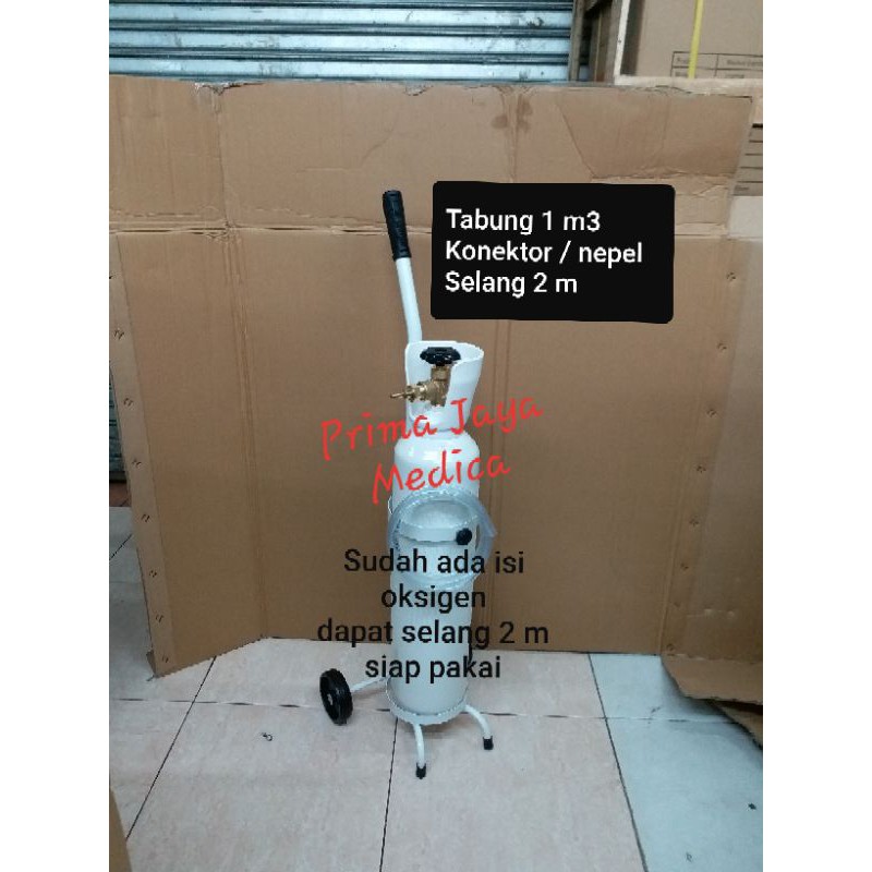 Tabung Oksigen  1 m3, Konektor (Nepel) Selang +Troly, Packing Ikan Hias/Hidup
