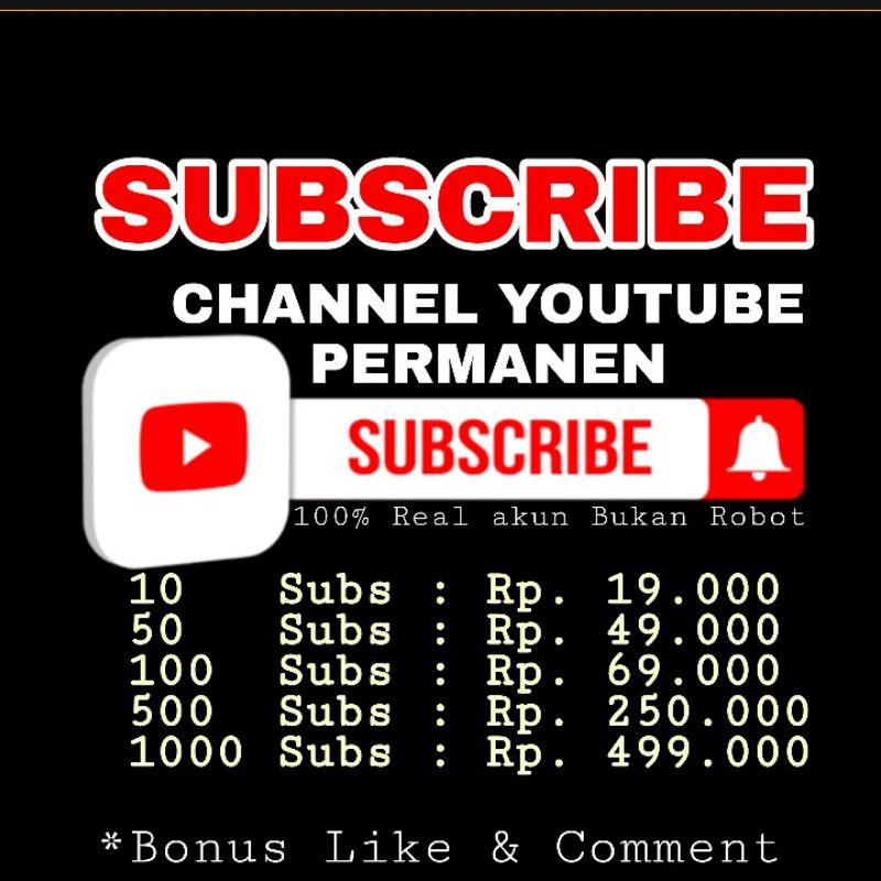 Subscribe nempel 100% real akun amanah youtube murah GARANSI