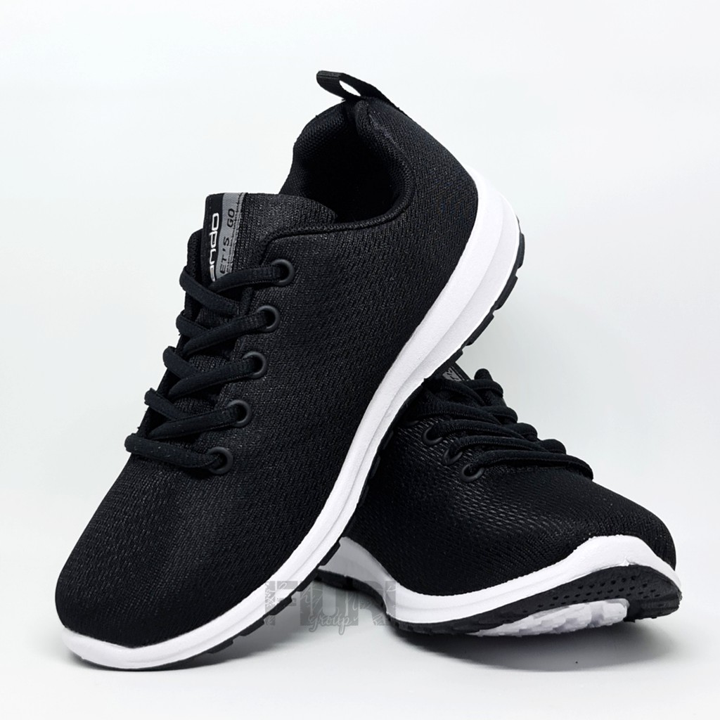 FIURI - Ando Original - Nitta 37-40 Hitam Putih - Sepatu Kets Wanita - Sepatu Sneakers Wanita - Sepatu Olahraga Sport Wanita - Sepatu Casual - Sepatu Jogging Lari Fitness Gym Senam Wanita - Sepatu Perempuan Cewek -Sepatu Sekolah Bertali SMP SMA-1