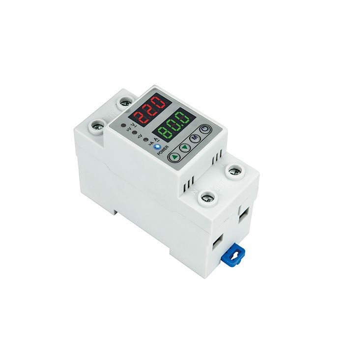 MCB Digital Din Rail Over Under Voltage Protection Self-recoverable 220V 40A - VAP-2P - White