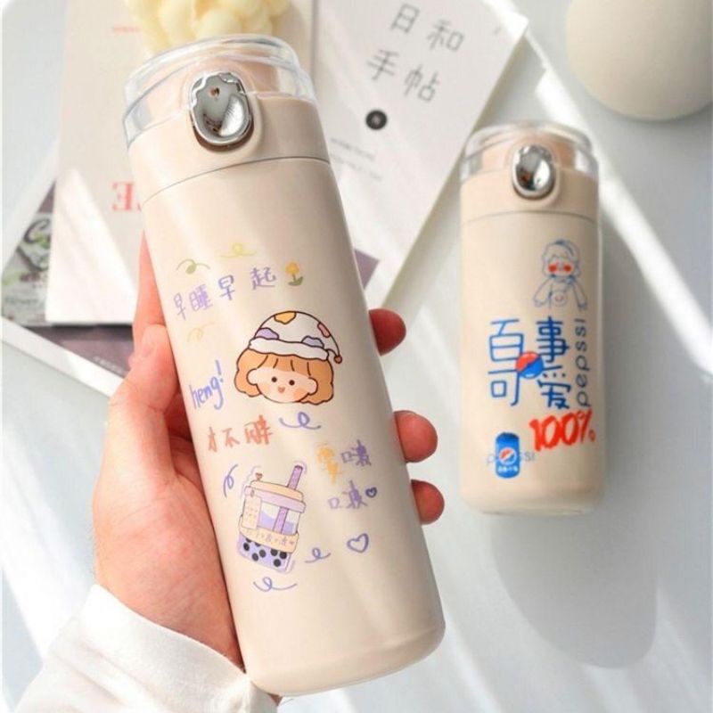 termos karakter lucu | tumbler lucu | tempat minum lucu 400-500ml | termos ala korea | termos lucu