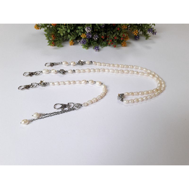 strap masker/konektor masker/kalung masker mutiara air tawar