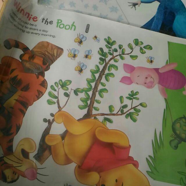 Ay842 Hanging Pooh Wall Sticker  Wallsticker 60x90