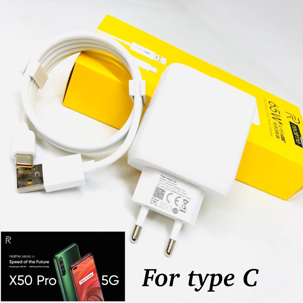 CHARGER CASAN REALME 65W X50PRO TYPE-C &amp; MICRO-USB Realme 3 / Realme 5 5i 5s ORIGINAL